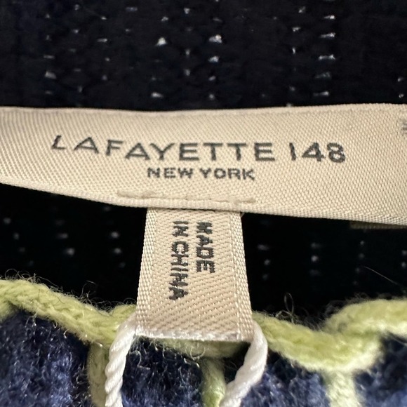 LAFAYETTE 148 Chunky Whipstitch Oversized Sweater Size Small Blue - Picture 3 of 12